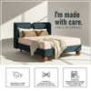 Nobella Opal King Size Bed in Grey Blue Velvet with Spherical Legs, Oak Wood Frame & Hydraulic Storage