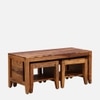 Dolce Rectangular Solid Wood Coffee Table In Walnut Finish