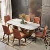 Paloma 6 Seater Pluto Spanish Ceramic Dining Table With Anderson Dining Chairs