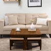 Sheesham Wood Coffee Table Set In Scratch Resistant Provincial Teak Finish With Cushioned Stools