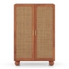 Takai Solid Wood 2 Door Wardrobe In Red Cedar Finish