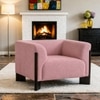 Octavia Boucle Fabric Lounge Chair in Pink