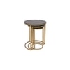 Logan Stone Side Table in Gold Finish