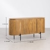 Leeds Solid Mango Wood Sideboard with 4 Door in Natural Finish with Metal Legs