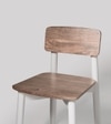 Rota Solid Wood Dining Chair In White and Natural Finish