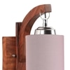 Devansh Solid Wood Electric Wall Light in Brown Colour with Grey Shade Count of 1 Light