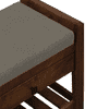 Kongsberg Solid Wood Shoe Rack with Seating in Walnut Brown finish