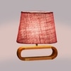 Devansh Pink Jute Table Lamp With  Wood Natural Base -11