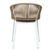 Coral Outdoor Accent Patio Weaving Chair Set of 2 in Ivory White