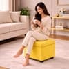 Doe Buck Hutcheson Upholstered Storage Ottoman Cube in Yellow Colour