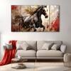 The Castle Decor Modern Horses Wall Painting Wooden Framed Digital Painting 27x48 Inch