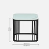 Furnamet Square Metal Nesting Coffee Table Set Black Finish White Porcelain Top Set Of 2