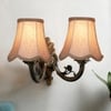 Devansh Dual Gold  Antique Wall Mounted Lamp With Beige Jute Shade