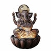 Brown Fiber Glass Lotus Ganesha Indoor Water Fountain