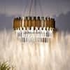 PHANTOM 9 Light Brass Finish Metal and Crystal Chandelier