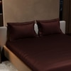 Stoa Paris 300TC UltrSatin Super King Bedsheet Set Satin Super Hot Chocolate