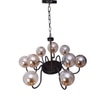 Eliante 6-Light Champaign Chandelier, Mild Steel And Ceramic Frame With Glass Shades