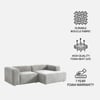 Elegantedge Wood Left Aligned 2-Seater With Upholstery Non Storage Sofa In Grey Colour