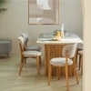 Hiro Solid Wood Dining Table Set in Grey Colour
