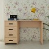 Casablanca Study Desk with 4 Handle Less Drawers in Canadian Maple Coffee Walnut Colour