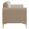 Veniza Velvet 3 Seater Sofa In Cream Colour