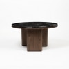 Fluxara Marble Coffee Table In Walnut Finish