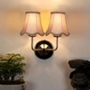 Devansh Dual Steel Metal  Wallmounted Lamp With Beige Jute  Shade