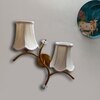 Devansh Metal Electric Wall Light in Gold Colour with off-white Shade Count of 2 Lights