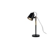 Modern Nordic Wood and Metal Study Lamp With Black Base