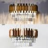 PHANTOM 9 Light Brass Finish Metal and Crystal Chandelier