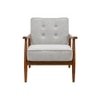 Armari Boucle Fabric Arm Chair in White Colour