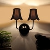 Devansh Dual Black Wallmounted Lamp With Cotton Black Shade
