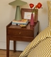 Harmful Solid Wood Bed Side Table In Dark Brown  Finish