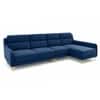 Cinnaro Velvet LHS Sectional Sofa in Navy Blue Color