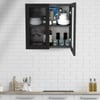 Aluminium Black Profile 2 Fluted Glass Handless Shutters Wall Cabinet In Slate Grey Finish