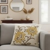 Blush Embroidery Ivory Cotton Cushion Cover 18X18 Inches