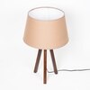 Griffith hand crafted Solid wood walnut finish Tripod Table Lamp With Beige Cotton Shade