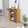 Hexa Red Multipurpose Storage Cabinet With 1 Drawer 1 Door in Giant Wood And Slate Grey Colour