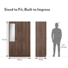 Zoey Engineered Wood 3 Door Wardrobe With Mirror in Classic Walnut Finish