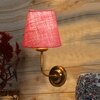 Devansh Metal Electric Wall Light in Gold Colour with Pink Shade Count of 1 Light