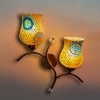 Devansh Metal Electric Wall Light in Gold Colour with Multi Shade Count of 2 Lights