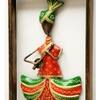 Desert Art Metal Handpainted Three Sardar Wall Hanging in Multicolour