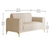 Josbert Velvet 2 Seater Sofa In  Cream Colour