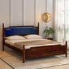 Domino Solid Wood King Size Non Storage Bed In Provincial Teak Finish