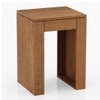 Epsilon Solid Wood Side Table in Amber Walnut Finish