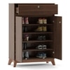 Webster 15 Pair Shoe Rack in Walnut Finish
