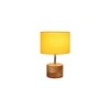 Mansell Yellow Fabric Shade Table Lamp with Natural Wooden Base