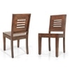 Kerry Solid Wood Dining Chair in Teak Finish & Wheat Brown Colour - Set of 2