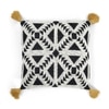 Abstract Black Mustard Cotton Cushion Cover 16X16  Inches