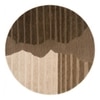 Handmade Round Wool Rug Modern Abstract Brown Beige 8 Feet Carpet